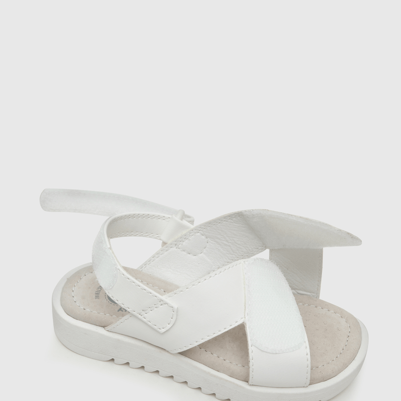 Sandalia de niña doble ajuste blanco / white (21 a 27)