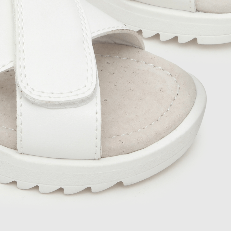 Sandalia de niña doble ajuste blanco / white (21 a 27)