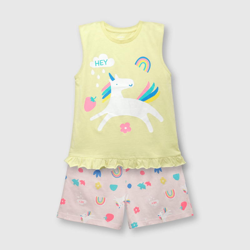 Pijama de niña de algodón pink / rosado (2 a 12 años)