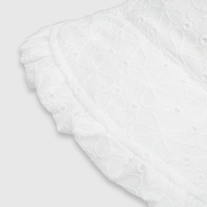 Sombrero de bebé niña de brodery blanco / white (0 a 9 meses)