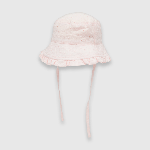 Sombrero de bebé niña de brodery pink / rosado (0 a 9 meses)