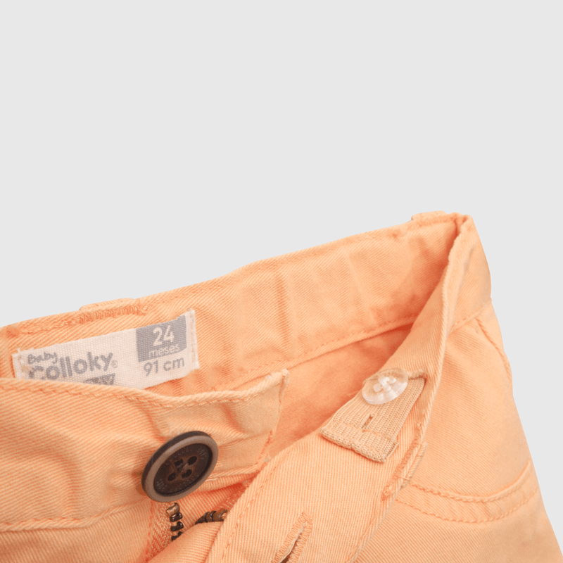 Bermuda de bebé niño gabardina orange / naranjo (3 a 36 meses)