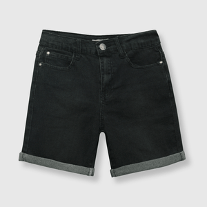 Bermuda de niño elasticado negro / black (2 a 12 años)