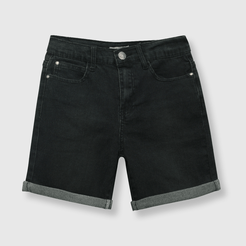 Bermuda de niño elasticado negro / black (2 a 12 años)