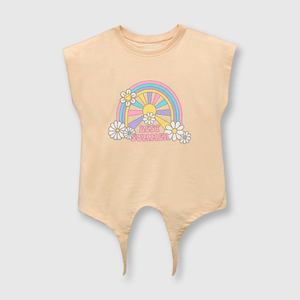 Polera de bebé niña arcoiris damasco (3 a 36 meses)