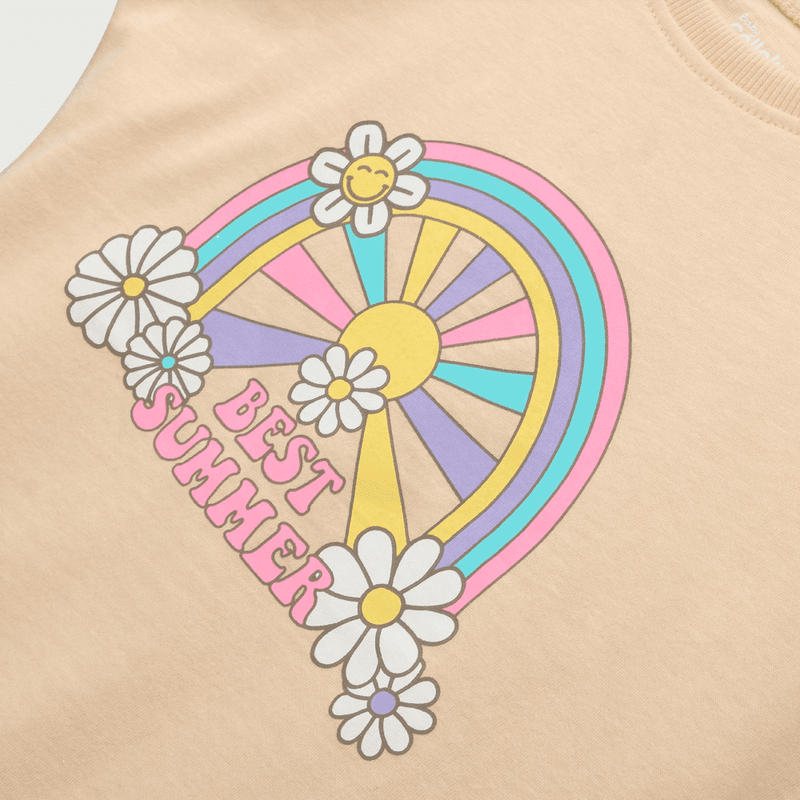 Polera de bebé niña arcoiris damasco (3 a 36 meses)