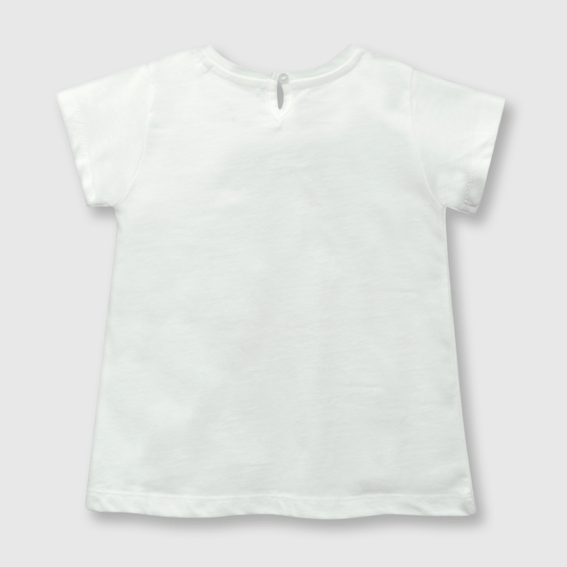 Polera de bebé niña corazon off white (3 a 36 meses)