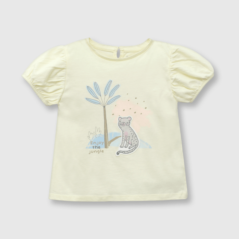 Polera de bebé niña guepardo amarillo / yellow (3 a 36 meses)