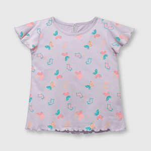 Polera de bebé niña mariposas lila (3 a 36 meses)