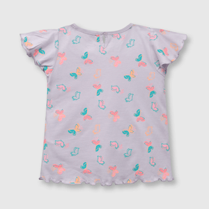 Polera de bebé niña mariposas lila (3 a 36 meses)