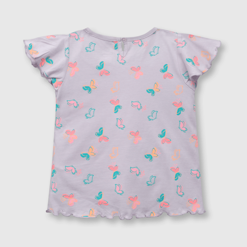 Polera de bebé niña mariposas lila (3 a 36 meses)