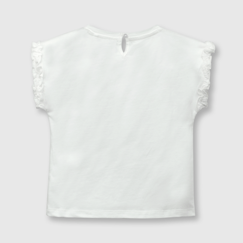Polera de bebé niña tropical off white (3 a 36 meses)