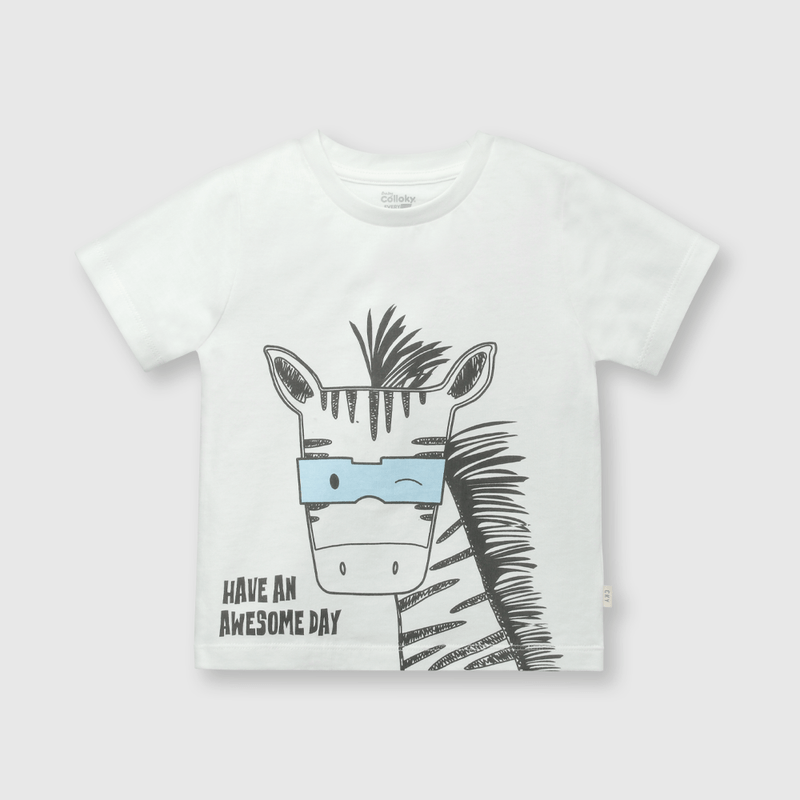 Polera de bebé niño cebra off white (3 a 36 meses)