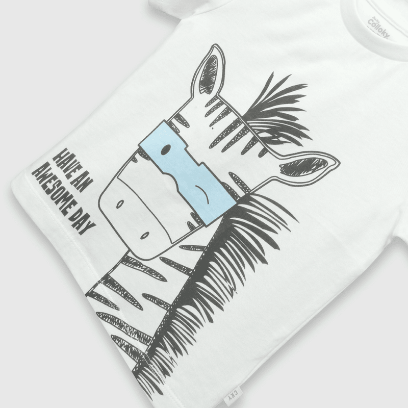 Polera de bebé niño cebra off white (3 a 36 meses)