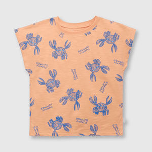 Polera de bebé niño jaibas salmon (3 a 36 meses)