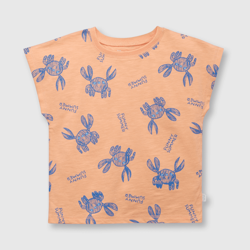 Polera de bebé niño jaibas salmon (3 a 36 meses)