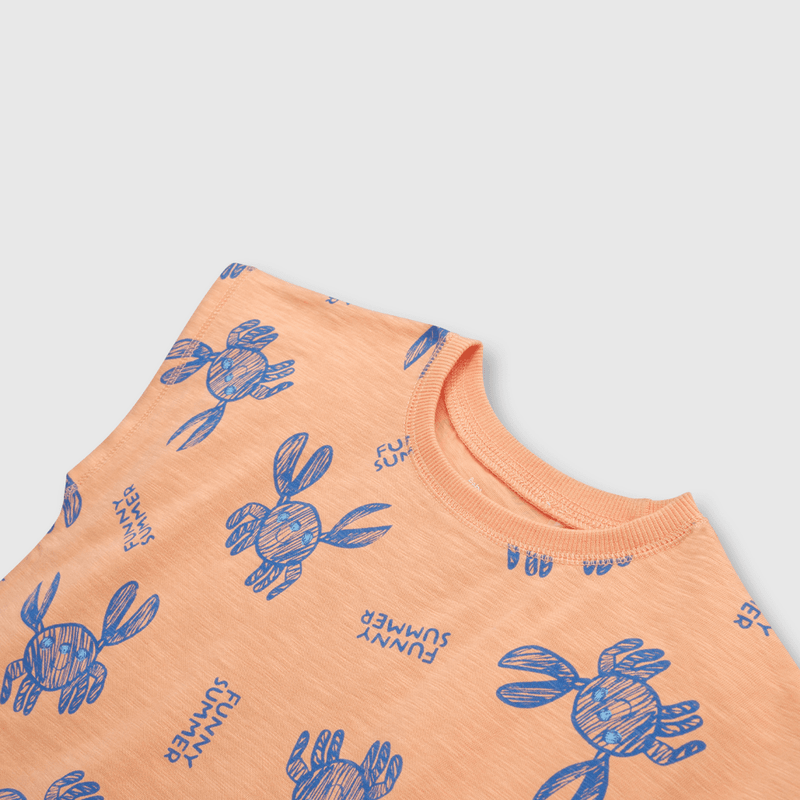 Polera de bebé niño jaibas salmon (3 a 36 meses)