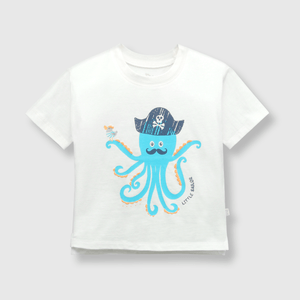 Polera de bebé niño pulpo off white (3 a 36 meses)