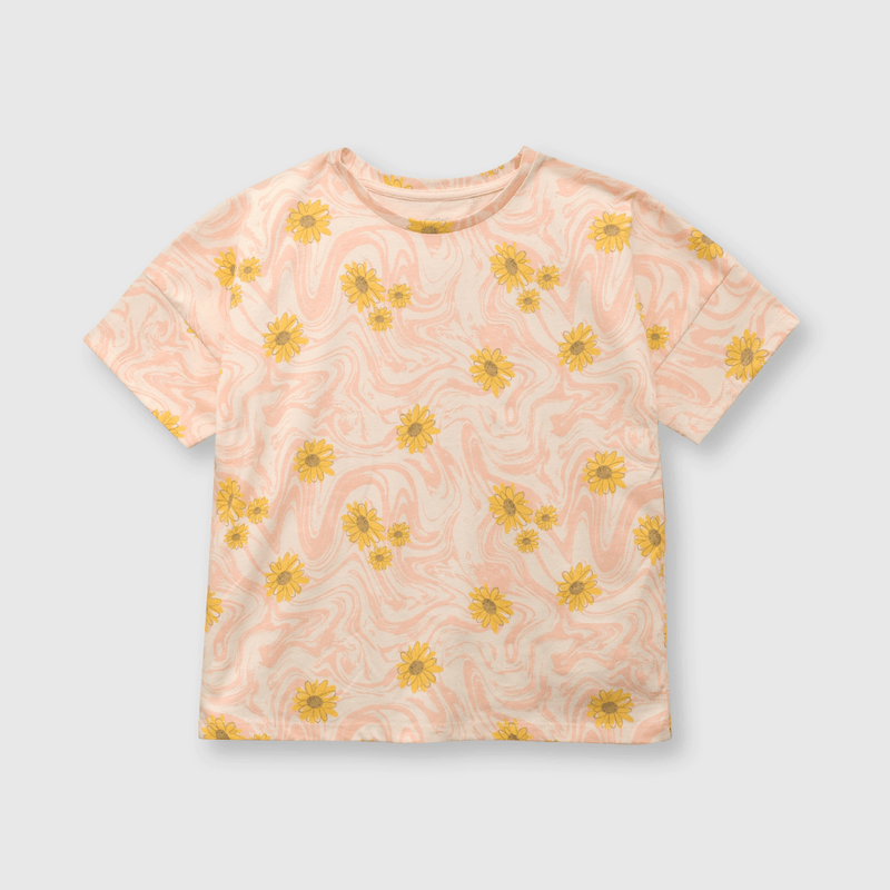 Polera de niña flores rose (2 a 12 años)