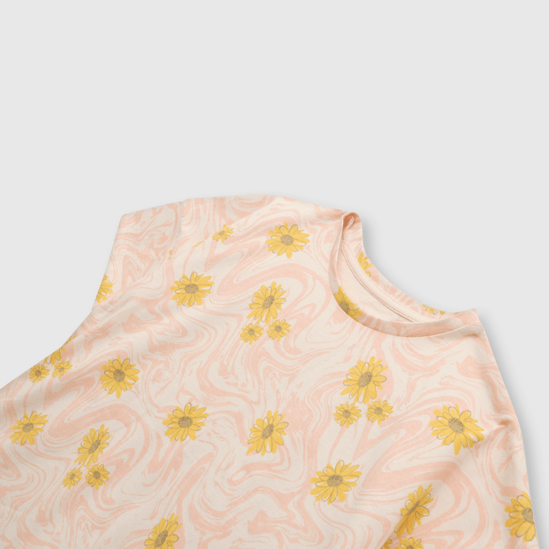 Polera de niña flores rose (2 a 12 años)