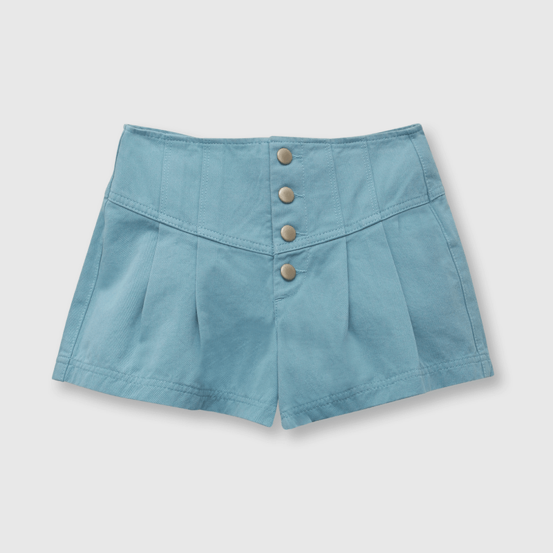 Short de niña gabardina petroleo (2 a 12 años)