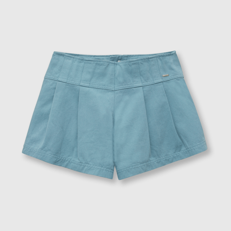 Short de niña gabardina petroleo (2 a 12 años)