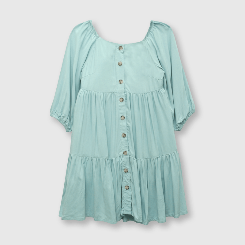 Vestido de niña amplio aqua (2 a 12 años)