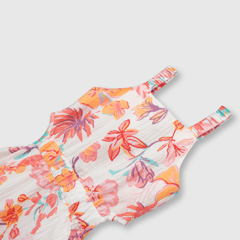 Vestido de niña flores crema (2 a 12 años)