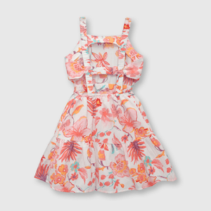 Vestido de niña flores crema (2 a 12 años)