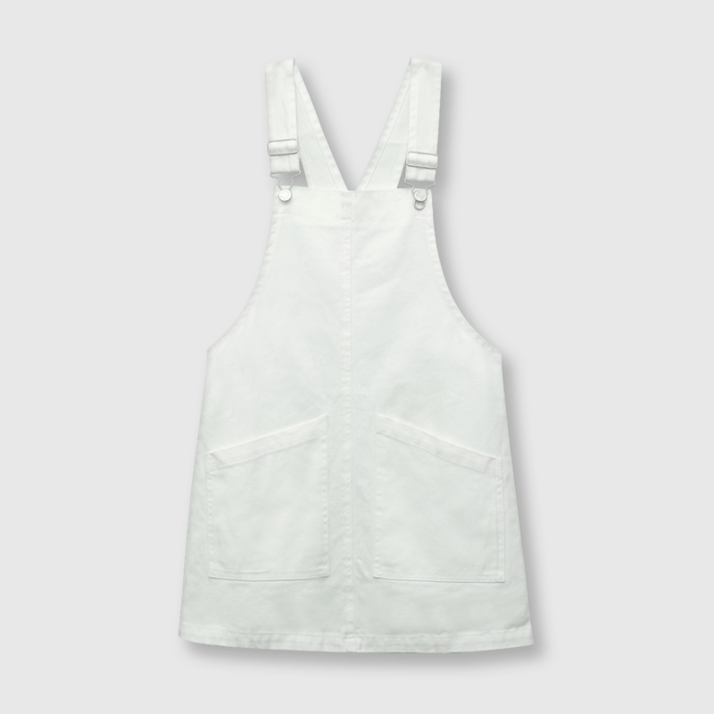 Vestido de niña jardinera off white (2 a 12 años)