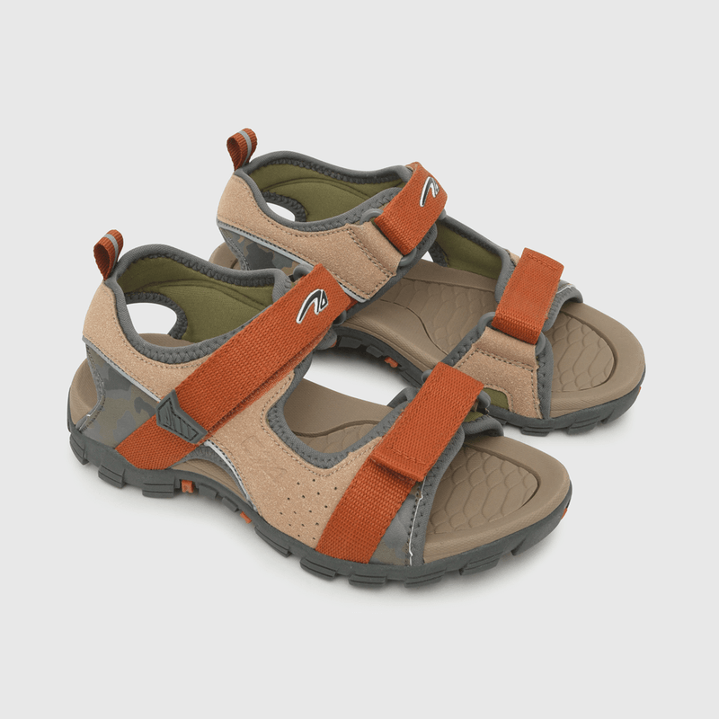 Sandalia de niño outdoor doble ajuste beige (28 a 38)