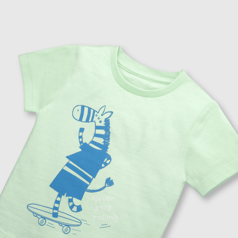 Polera de bebe niño estampada menta (3 a 36 meses)