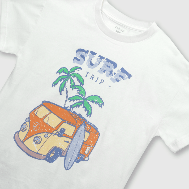 Polera de niño surf off white (2 a 12 años)