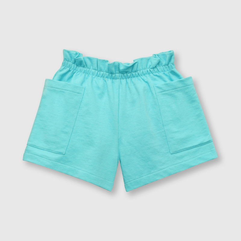 Short de niña ancho turquesa (2 a 12 años)
