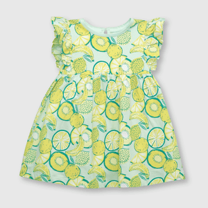 Vestido de bebé niña de algodón aqua (3 a 36 meses)