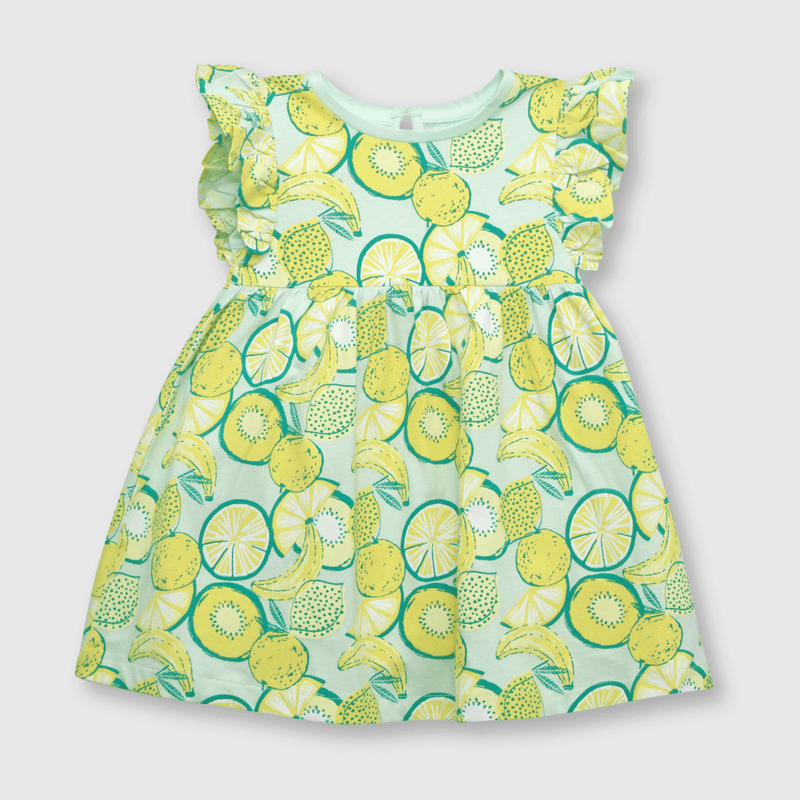 Vestido de bebé niña de algodón aqua (3 a 36 meses)