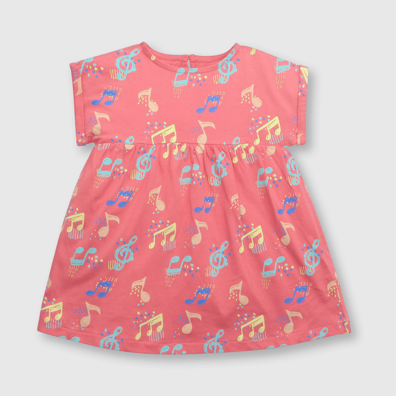 Vestido de bebé niña de algodón chicle (3 a 36 meses)