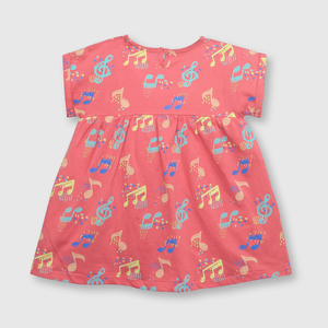 Vestido de bebé niña de algodón chicle (3 a 36 meses)
