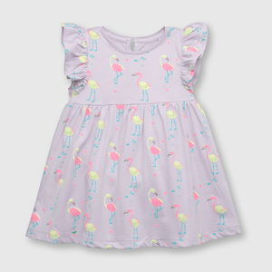 Vestido de bebé niña de algodón lila (3 a 36 meses)