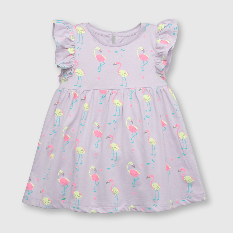 Vestido de bebé niña de algodón lila (3 a 36 meses)