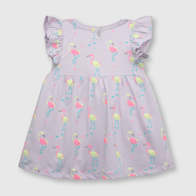 Vestido de bebé niña de algodón lila (3 a 36 meses)