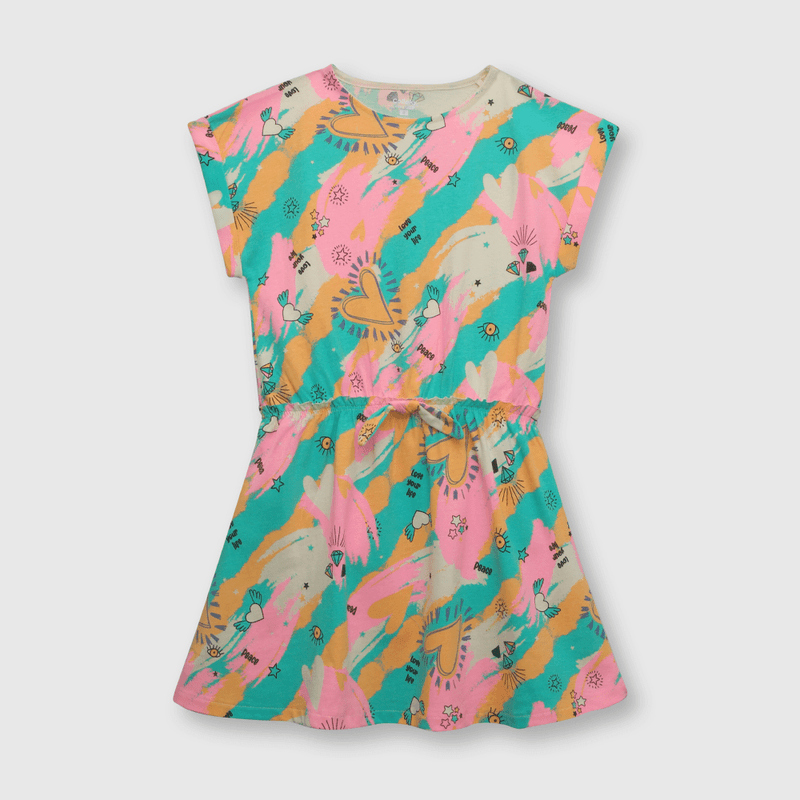 Vestido de niña algodón fucsia (2 a 12 años)
