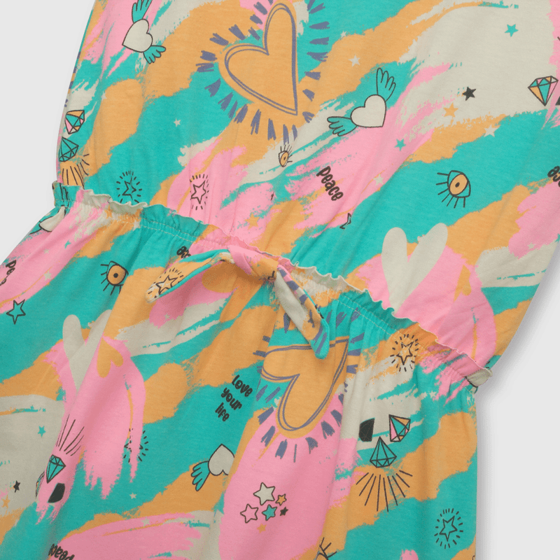 Vestido de niña algodón fucsia (2 a 12 años)