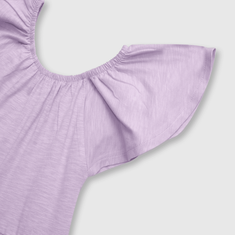 Vestido de niña algodón violeta
