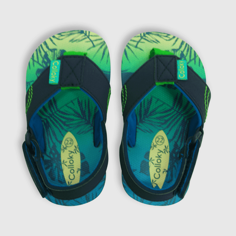 Hawaiana de niño playa estampada azul / blue (21 a 27)