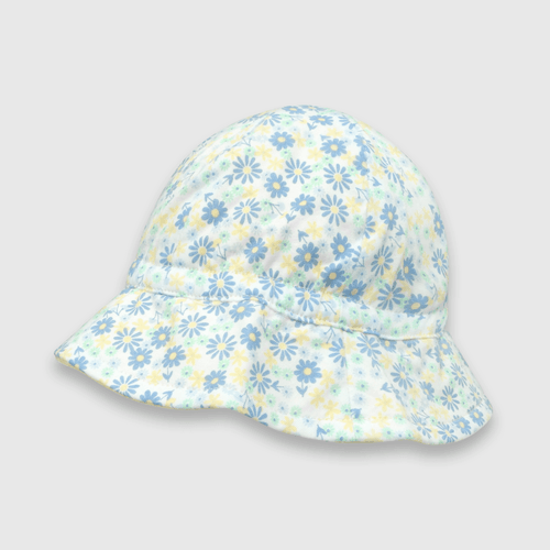 Sombrero de bebé niña de algodón celeste (0 a 9 meses)