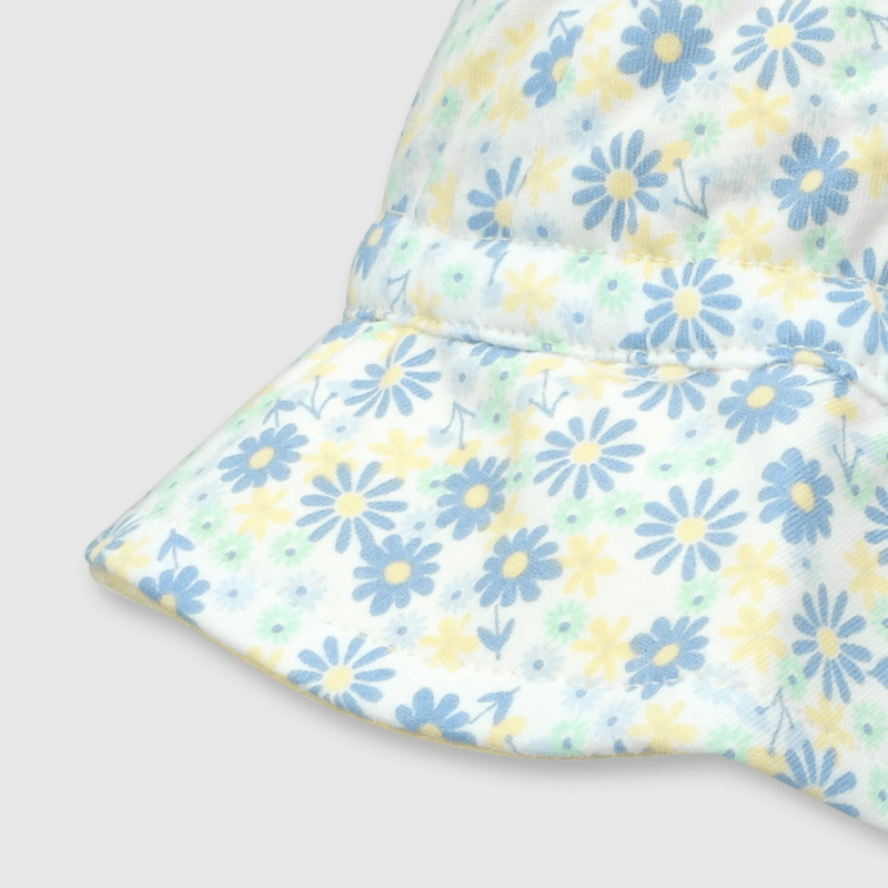 Sombrero de bebé niña de algodón celeste (0 a 9 meses)