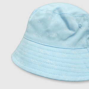 Sombrero de bebé niño de gabardina celeste (0 a 9 meses)