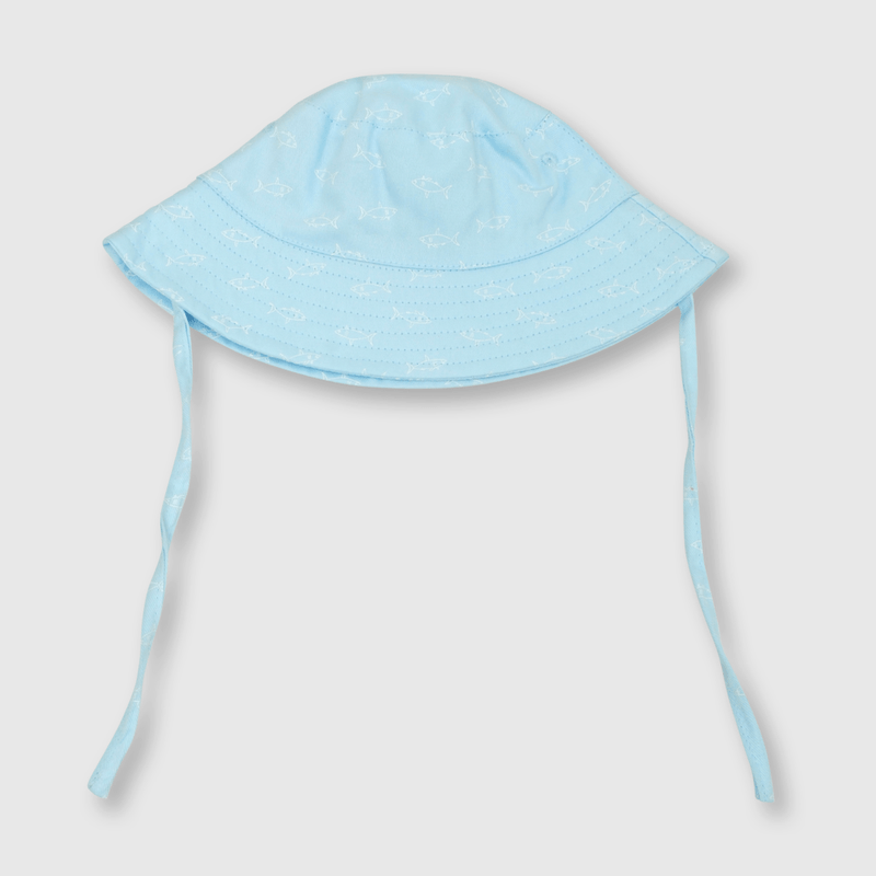 Sombrero de bebé niño de gabardina celeste (0 a 9 meses)