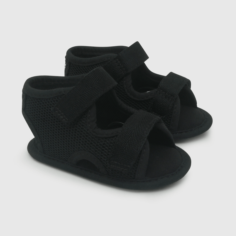 Sandalia de bebé niño doble ajuste negro / black (14 a 18)
